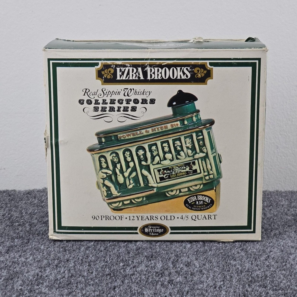 Ezra Brooks Cable Car Decanter 1968 Powell & Hyde w/ Box Empty 12 Year‎ - Picture 9 of 12